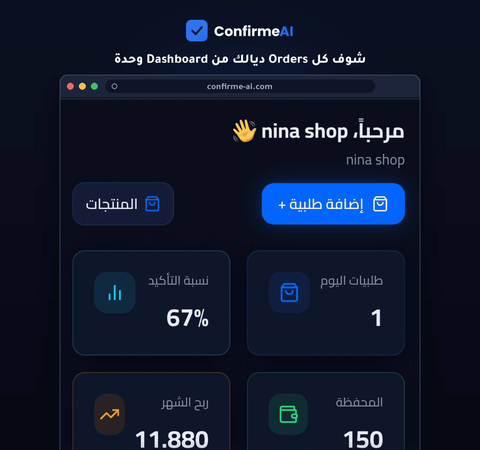 لوحة تحكم Confirme AI